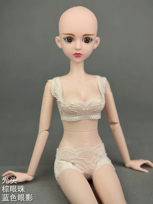 3D реальные глаза Обнаженная 1/4 BJD кукла Синьи/45 см Оригинальная кукла тела с двойным коленом локтевого сустава/для косплея DIY куклы игрушки - Цвет: blue eye shadow