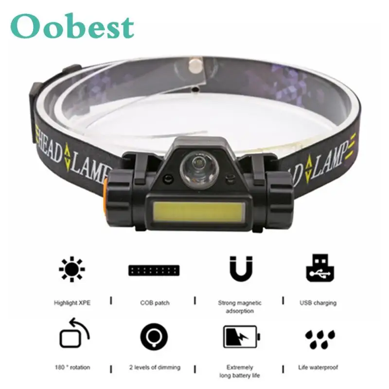 

Mini XPE+COB LED HeadlampUSB Charging Fishing Head Lamp Induction Sensor T6 LED Flashlight Torch Lanterna Outdoor Camping Lamp