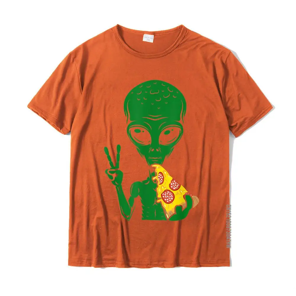 Design Fitness Tight Tops Tees for Men Cheap ostern Day Round Neck Pure Cotton Short Sleeve T Shirts Casual Sweatshirts Funny Alien Head Eating Pizza UFO Extraterrestrial T-Shirt__MZ19104 orange