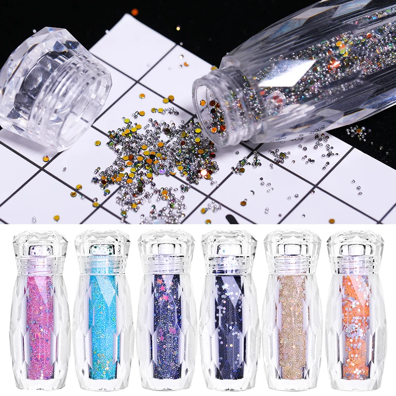 

3D Nail Beads Nail Accessories Mixed Patterns Black Blue Star Shape Nail Rhinestones Nail Art Decoration for Nail Design