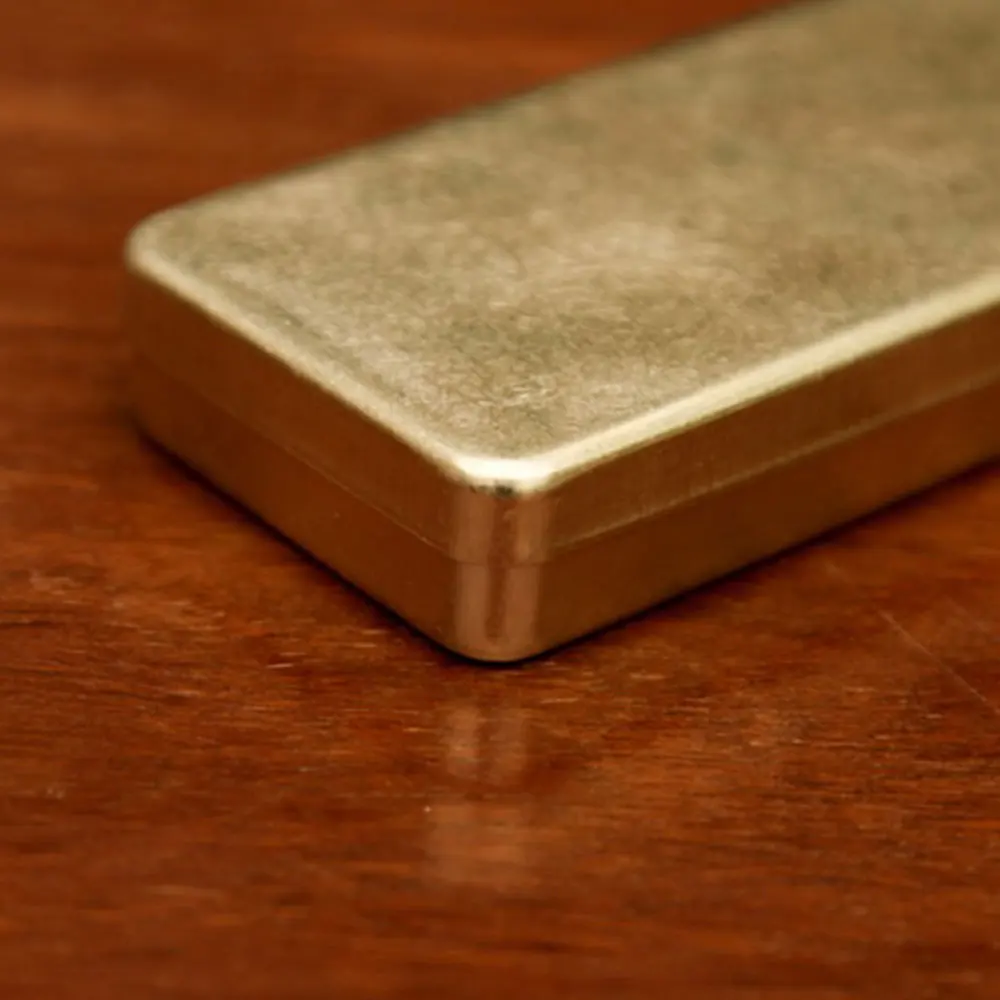 Brass Gift Pen Box Tin Box Metal Pen Holder Stationery Storage Stationery Container Creative school Office Supplies