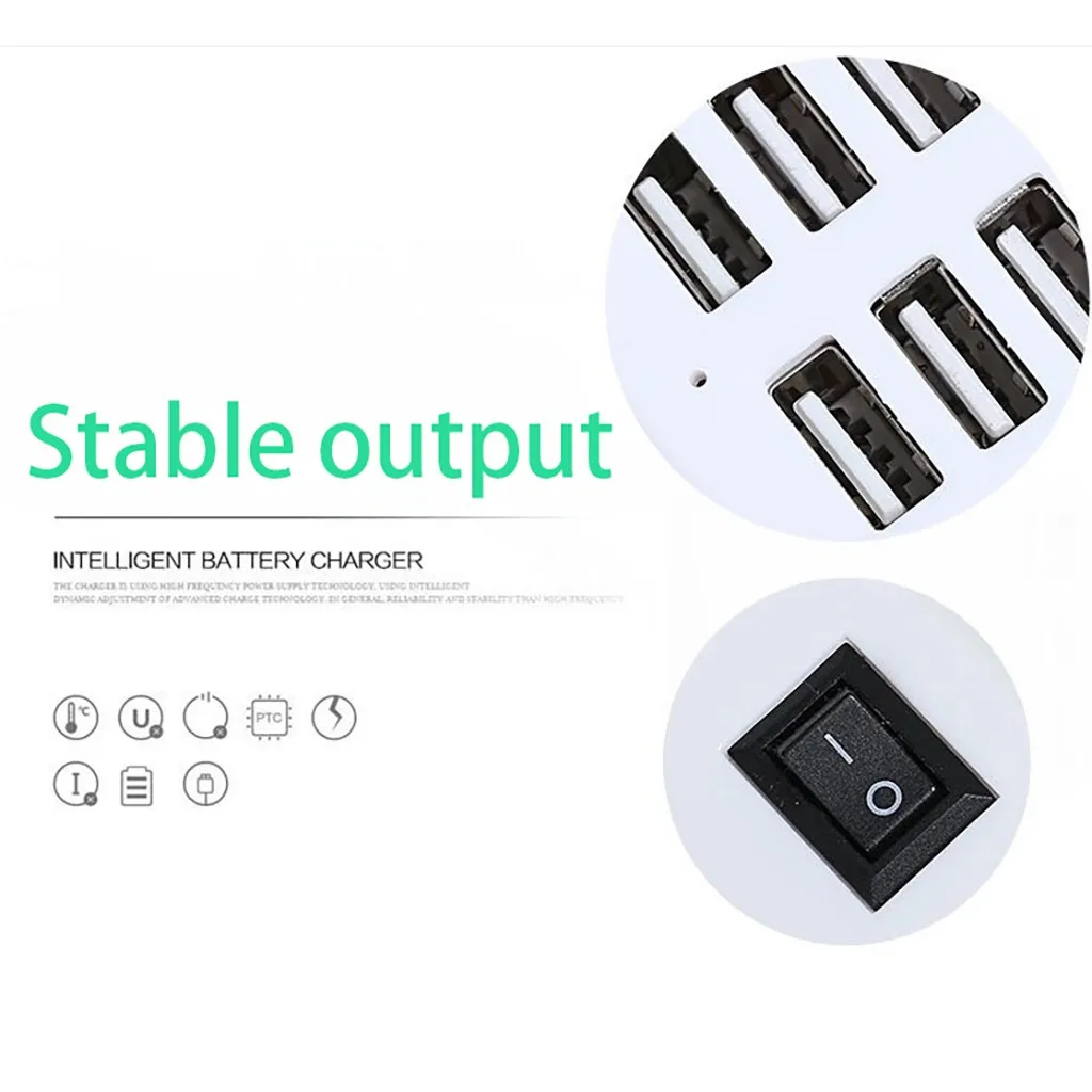 Usb-хаб, 6 портов, сплиттер, адаптер, настольный, настенный, ЕС, США, Великобритания, вилка, удлинитель, розетка, адаптер питания переменного тока с переключателем