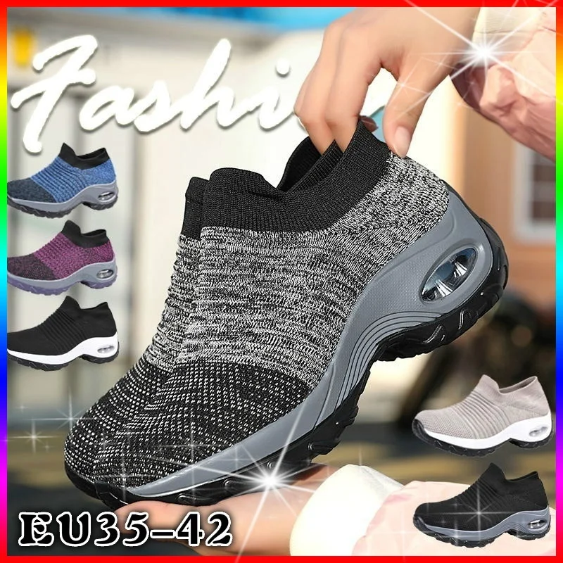 Женская прогулочная обувь Обувь из сетчатого материала для бега Модные слипоны