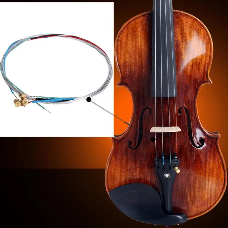 niquel herida exquisito de cuerda el instrumento Musical piezas accesorios WOVELOT 4unids un conjunto de violin cuerdas E-A-D-G base acero 