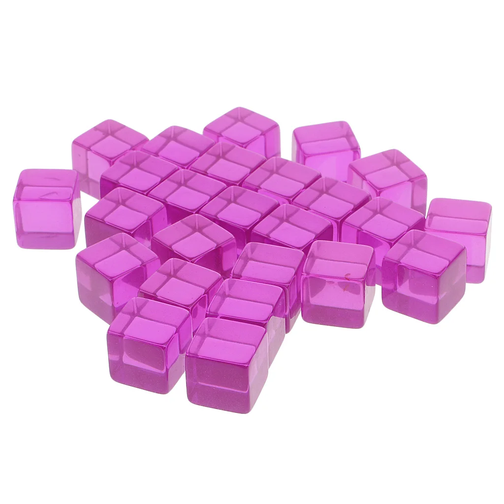 25 Pieces D6 Six Sided Transparent Blank Dices Board Game