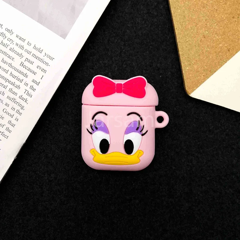 FemaleDonaldDuck Мультяшный для airpod беспроводной Чехол для наушников для Apple AirPods 2 Силиконовый чехол для зарядки наушников Защитный чехол для AirPods - Цвет: FemaleDonaldDuck