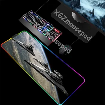 

XGZ Star Wars Spaceship Custom Computer Desk Mat Black Delicate Lock Edge Large RGB Gaming Mouse Pad Rubber Stripe Non-slip Xxl