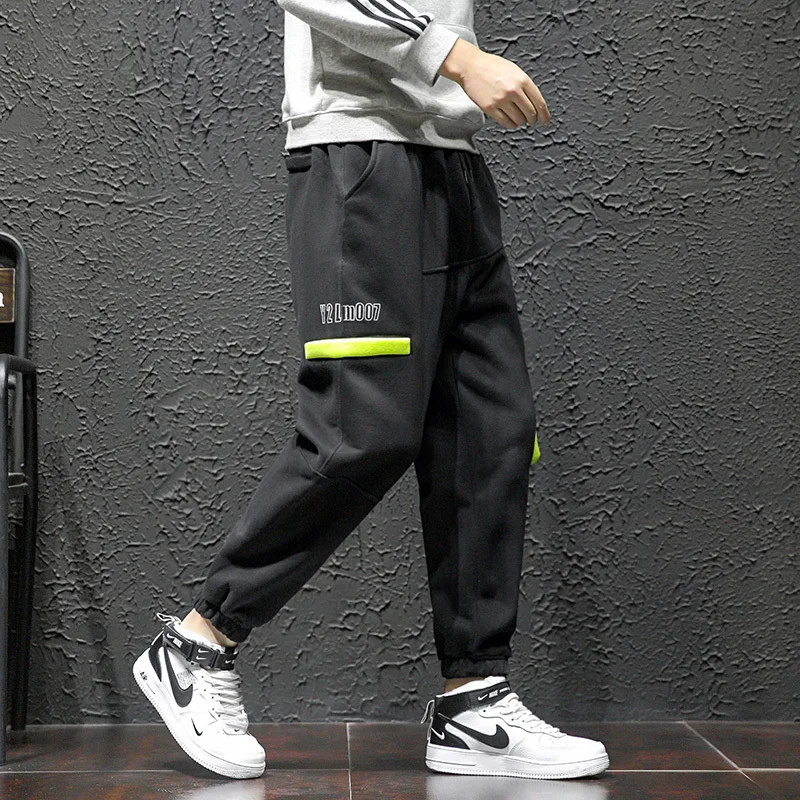 

Large Size Brushed And Thick Japanese-style Contrast Color Harem Pants Fitness Sports Sweatpants Large Size Trousers Casual Pant