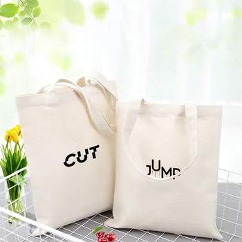 

Shopping Bag Funny Text Pattern Canvas Tote Bag Custom Print Logo Text DIY Eco Ecologicas Reusable Recycle Daily Use