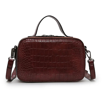 Pattern Leather Crossbody Bags For Women Fashion Small Solid Colors Shoulder Bag Female Handbags and Purses With Handle New - Цвет: Красный