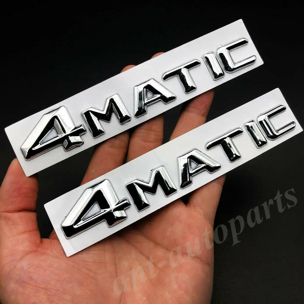 

2pcs Metal Chrome 4MATIC Car Trunk Emblem Decals Sticker Badge Biturbo V8 V12