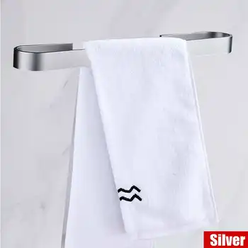 

Towel Bar Black Space Aluminum Wall Mounted Single Washroom Towel Rack Hanging Holder Accessories Bathroom Towel Holder Square