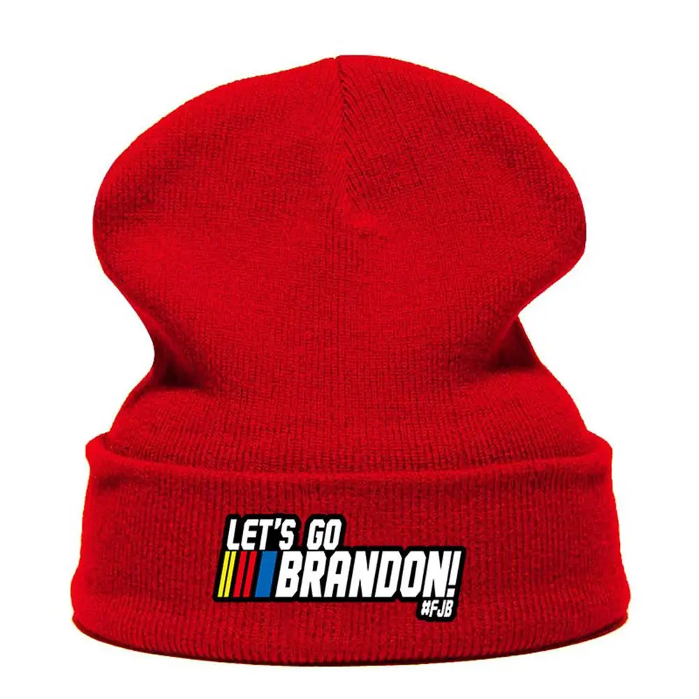 Black/White/Red Knit Beanie Hat Knit 