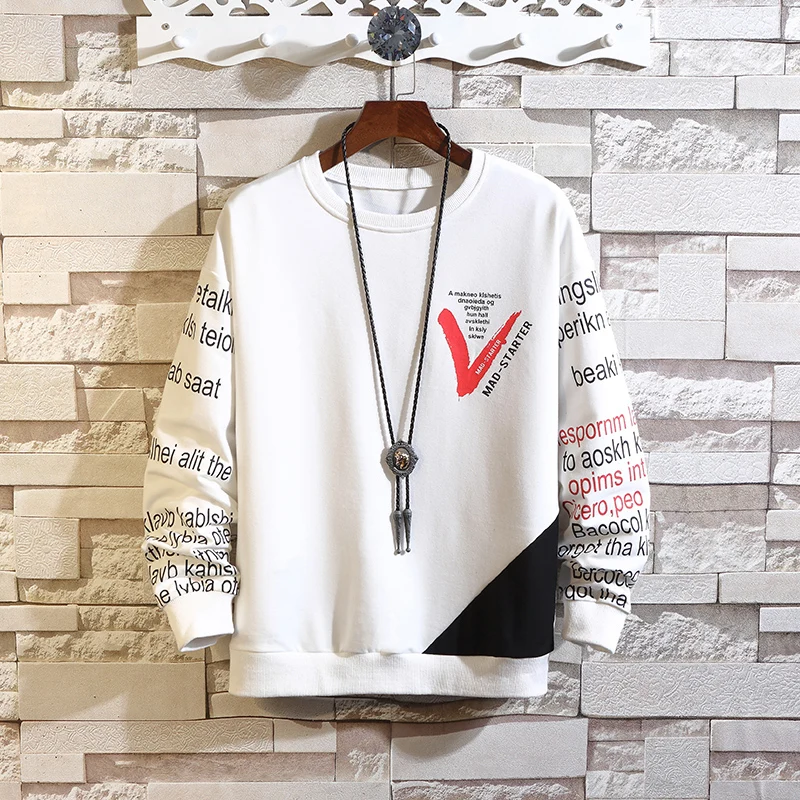 

Hoodies Men 2020 New Fashion Print Letter Men's Hoodies No Hood Zipper Streetwear Pullovers Sweatshirts Mens Clothing Homme