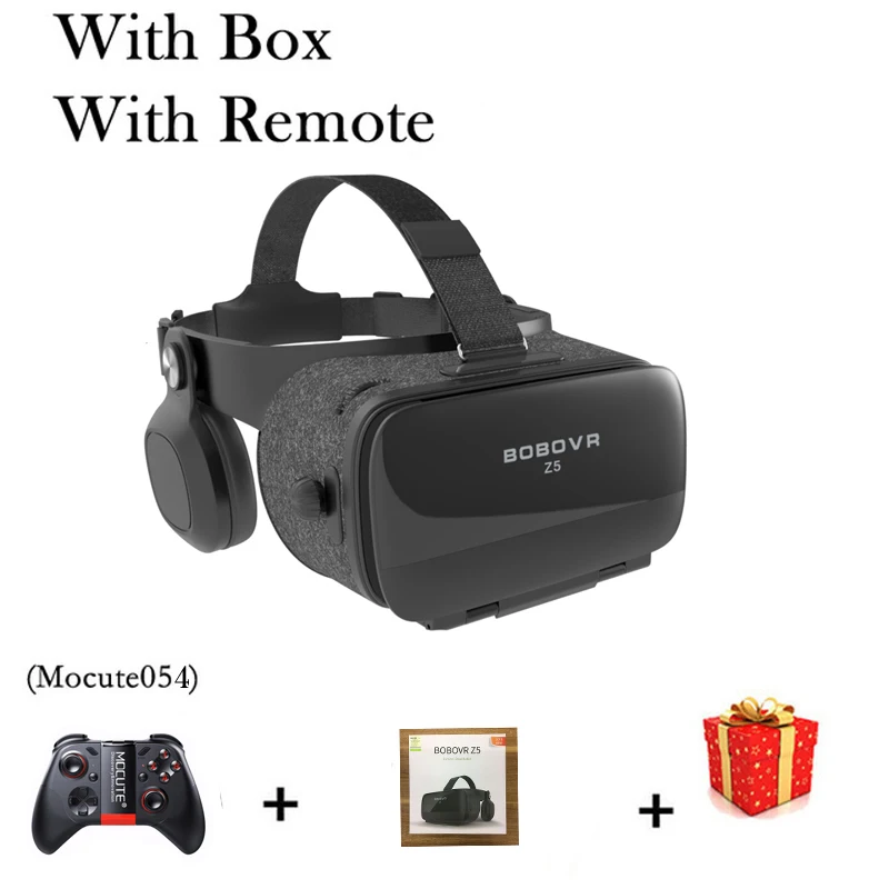 With Box 054 Remote Bobovr Z5 Bobo VR Очки виртуальной реальности 3D гарнитура шлем очки шлем 3 D для iPhone Android смартфон Lunette - Цвет: With Box 054 Remote