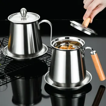 

Oil Strainer with Handle Grease Can Oil Storage Can Container With Fine Mesh Strainer For Storing Frying Oil Kitchen Tools