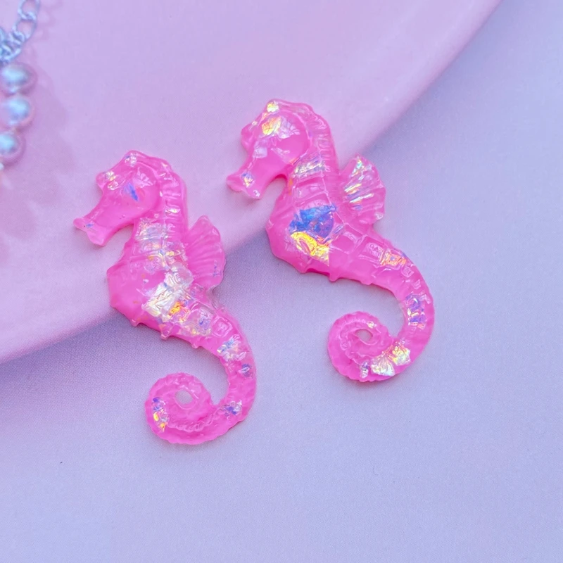 Kawaii Cute Mixed Cartoon Seahorse FlatBack Resin Cabochons 12Pcs Scrapbooking DIY Jewelry Craft Decoration Accessories G64