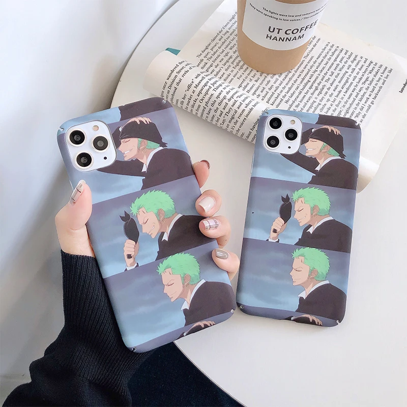 Japanese Anime One Piece Roronoa Zoro Phone Case For iphone 11Pro MAX XS XR XSMAX 6 6s 7 8 plus All-inclusive Hard shell Cover |