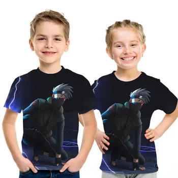 

New Cartoon Naruto 3Dtshirt Summer Childrens/Youth Kakashi Anime Naruto T Shirt Boy Girl Baby Casual Uzumaki/Sasuke Kids T shirt