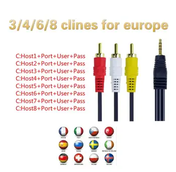 

3/6/8 linha cline freesat v7 1 ano europa receptor de satélite dvb s2/t2 espanha itália alemanha polónia reino unido conjunto de
