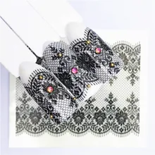 1Pcs DIY Sexy Black Lace Flores Nail Art Stamp Estamparia Ferramentas de Aço Inoxidável Da Placa Da Imagem Do Prego Template Stencil Manicure 5 Styl(China)