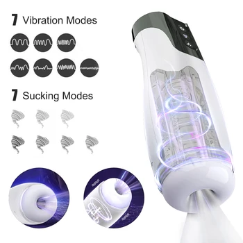 Automatic Male Masturbator Cup Silicone Vagina Sex Toys For Men Adults 18 7+7 Modes Vibration Suction Oral Pocket Pussy Blowjob 2