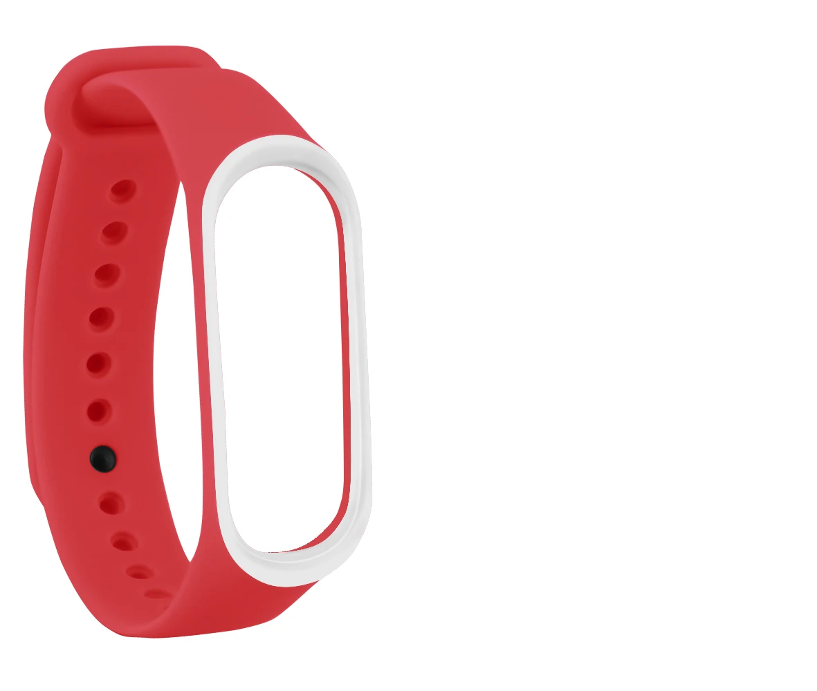 Двойной Цветной ремешок на запястье для mi band 2 Силиконовый наручный ремешок на замену браслет для xiaomi mi band 2 ремешок умные аксессуары - Цвет: Red white