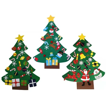 

Kids DIY Felt Christmas Tree with Ornaments Children New Year Gifts for Christmas Door Wall Hanging Decoration