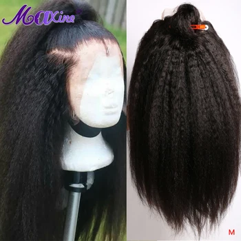 

13x4 Kinky Straight Wig Lace Front Human Hair Wigs Glueless Pre-Plucked Yaki Wig For Black Women 150% Lace Front Remy Wig