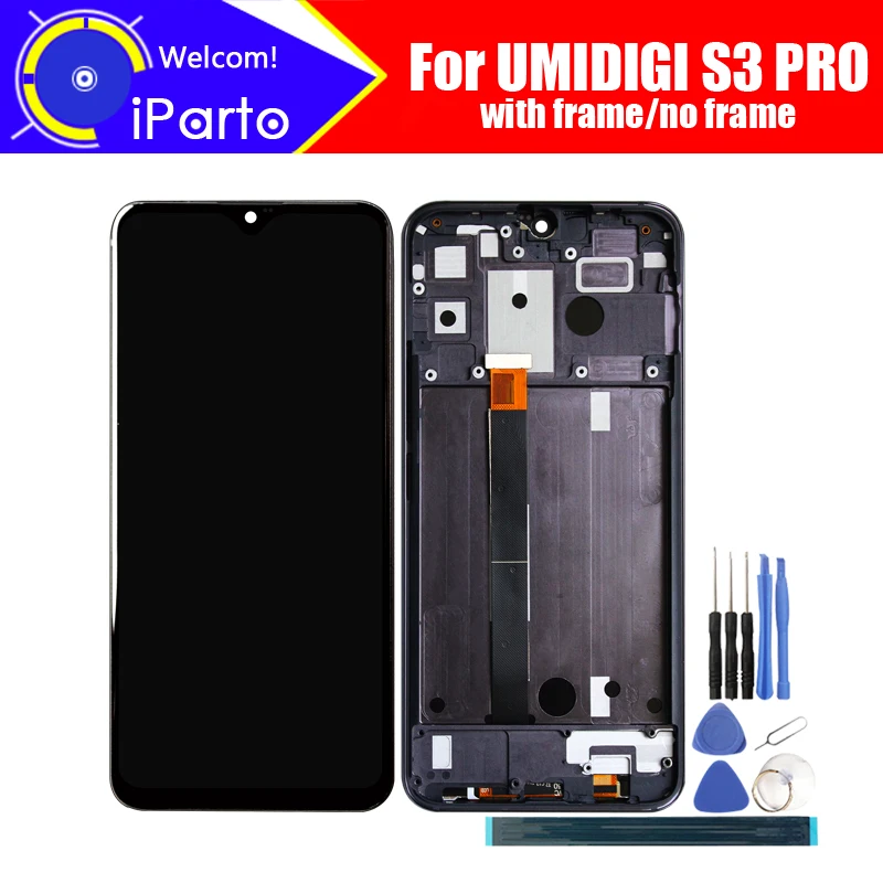 6 3 дюймовый ЖК дисплей UMIDIGI S3 PRO + сенсорный экран дигитайзер рамка в сборе 100%