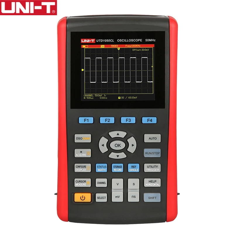 UNI T UTD1050CL Ручной цифровой осциллограф 3 5 дюйма ЖК дисплей 50 МГц 2 в 1 мультиметр