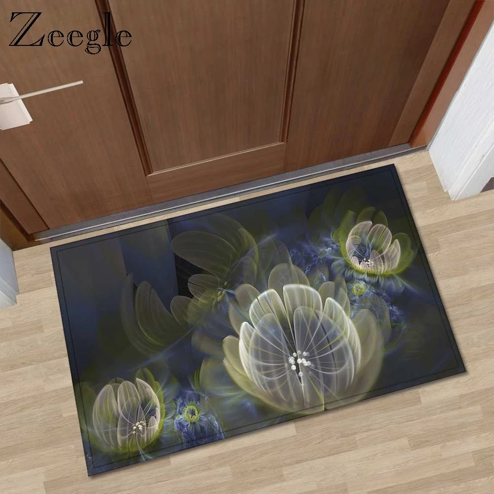 Zeegle Welcome Front Doormat Entrance Door Mat Bedroom Floor Carpet Anti-slip Hallway Rug Kids Room Comforable Rug Kitchen Mat