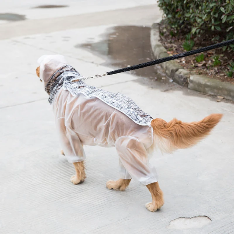 Pet Waterproof Clothing Dog Raincoat Jumpsuit Big Large Dog Clothes Samoyed Shiba Inu Golden Retriever Husky Labrador Rain Coat