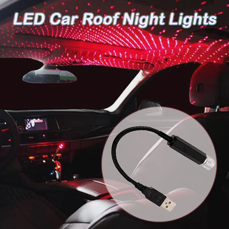 1X Mini USB Colorful LED Night Light Super Bright Car Interior Atmosphere Lamp