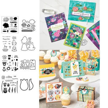 

CH New Arrival Lotus Metal Cutting Dies and stamps DIY Scrapbooking Card Stencil Paper Cards Album Decoration Paper Cards Decor