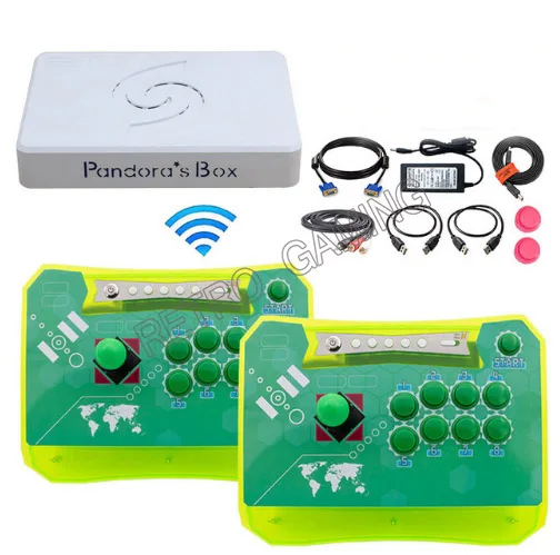 US $140.90 Mini Wireless Pandora box 6 1300 in 1 arcade game 2 players console Can add 3000 games fba mame ps1 3d game Mortal Kombat for TV