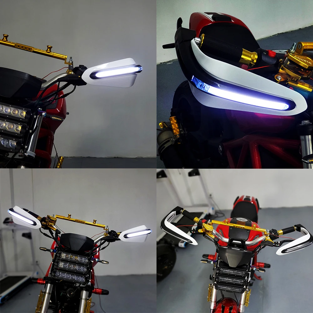 Moto rcycle защита для рук moto защита рук со светодиодной подсветкой для аксессуары moto honda suzuki rf yamaha fz6 s2 Aprilia Pegaso 650 yamaha dt