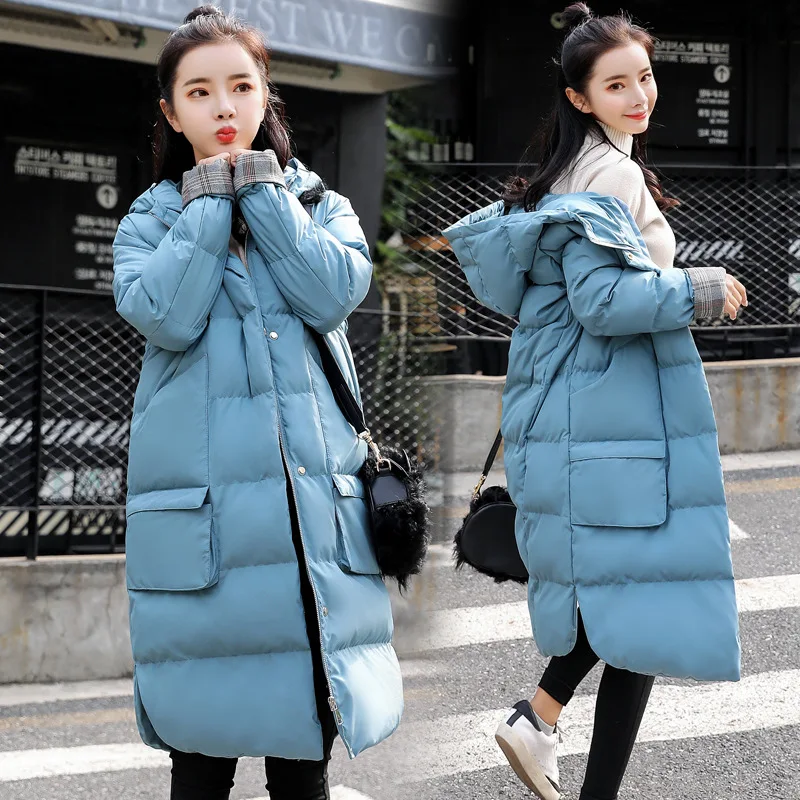 

2018 Winter Fashion Comfortable Simple Cool Solid Color Casual Loose-Fit Mid-length Cotton-padded Clothes