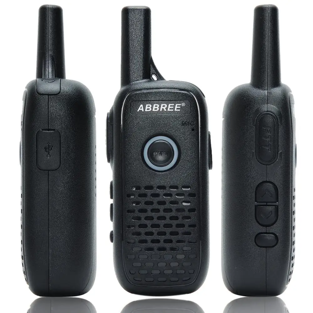 2 шт. ABBREE AR-Q2 мини рация радиостанция ультра-тонкий двойной PTT USB зарядка двухстороннее радио портативный VOX