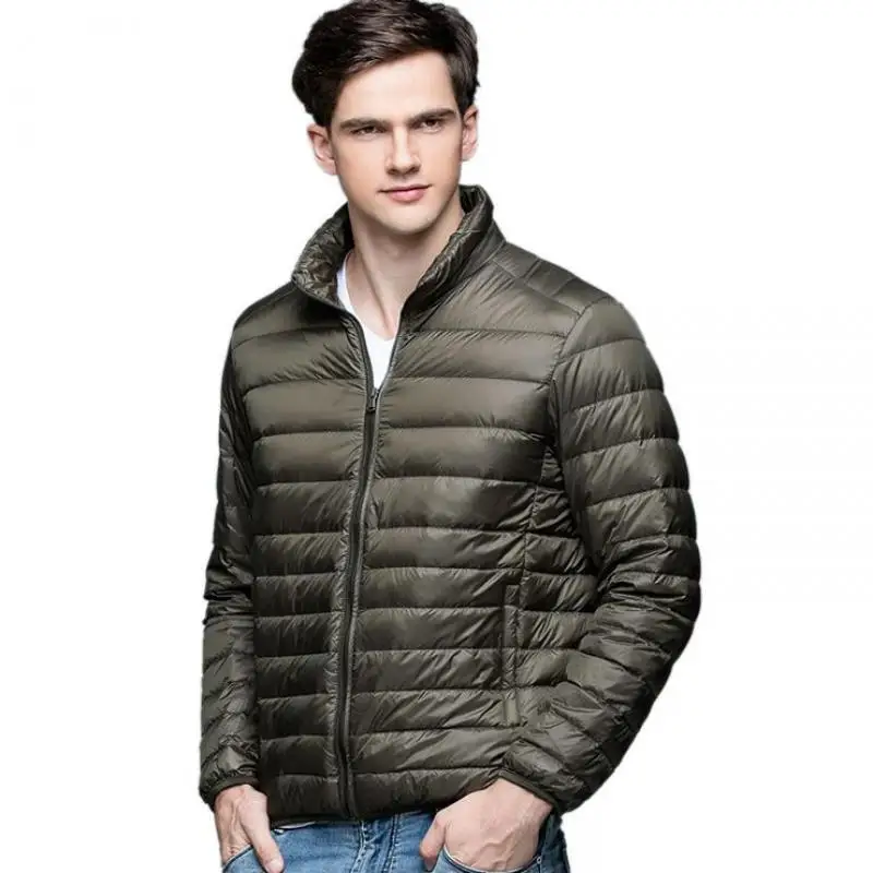 

Outwear Autumn Winter Man Duck Down Jacket Ultra Light Thin Plus Size Spring Jackets Men Stand Collar Outerwear Coat Plus size