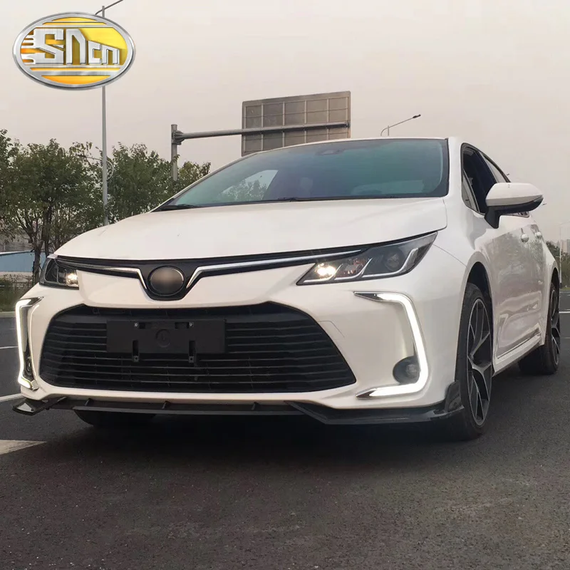 Светодиодный фонарь дневного света для Toyota Corolla DRL желтый указатель поворота передний бампер противотуманный светильник водонепроницаемый