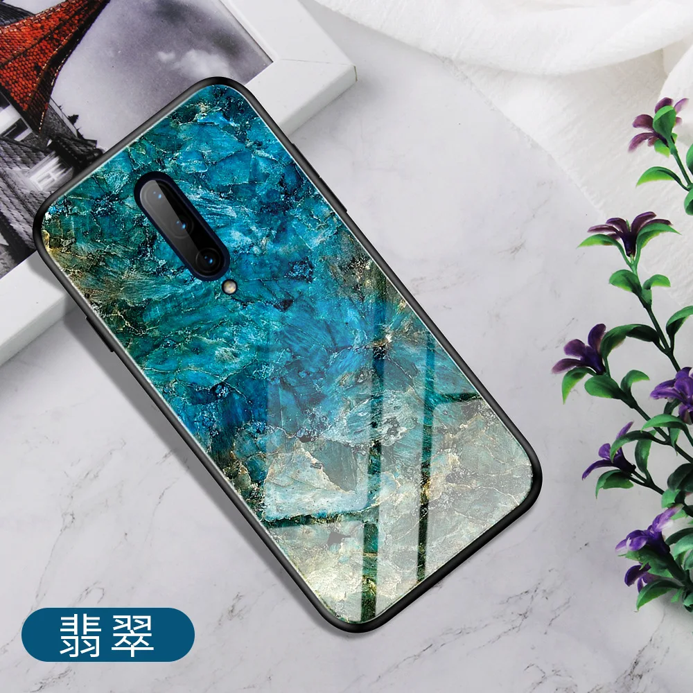 Закаленное стекло чехол для Oneplus 7 перо печать холодный цвет защитный чехол для Oneplus 7 Pro Ins Модный чехол - Цвет: 03