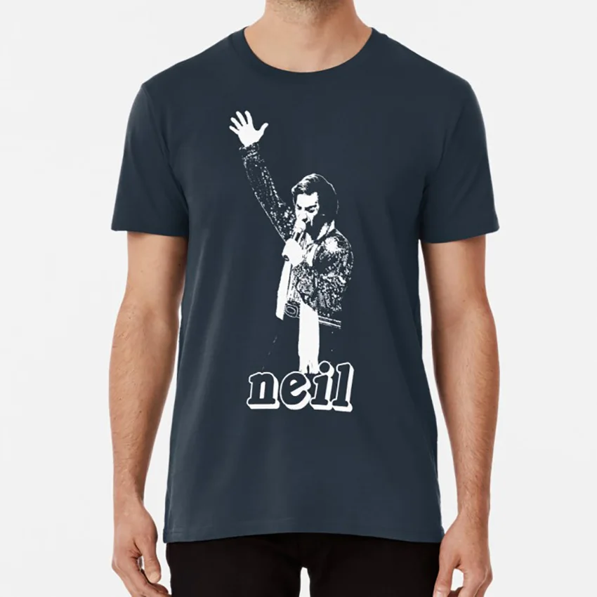 Neil-The White трафарет-2 футболка neil diamond Милая Каролин Бостонская певица писатель народная музыка поп - Цвет: Тёмно-синий