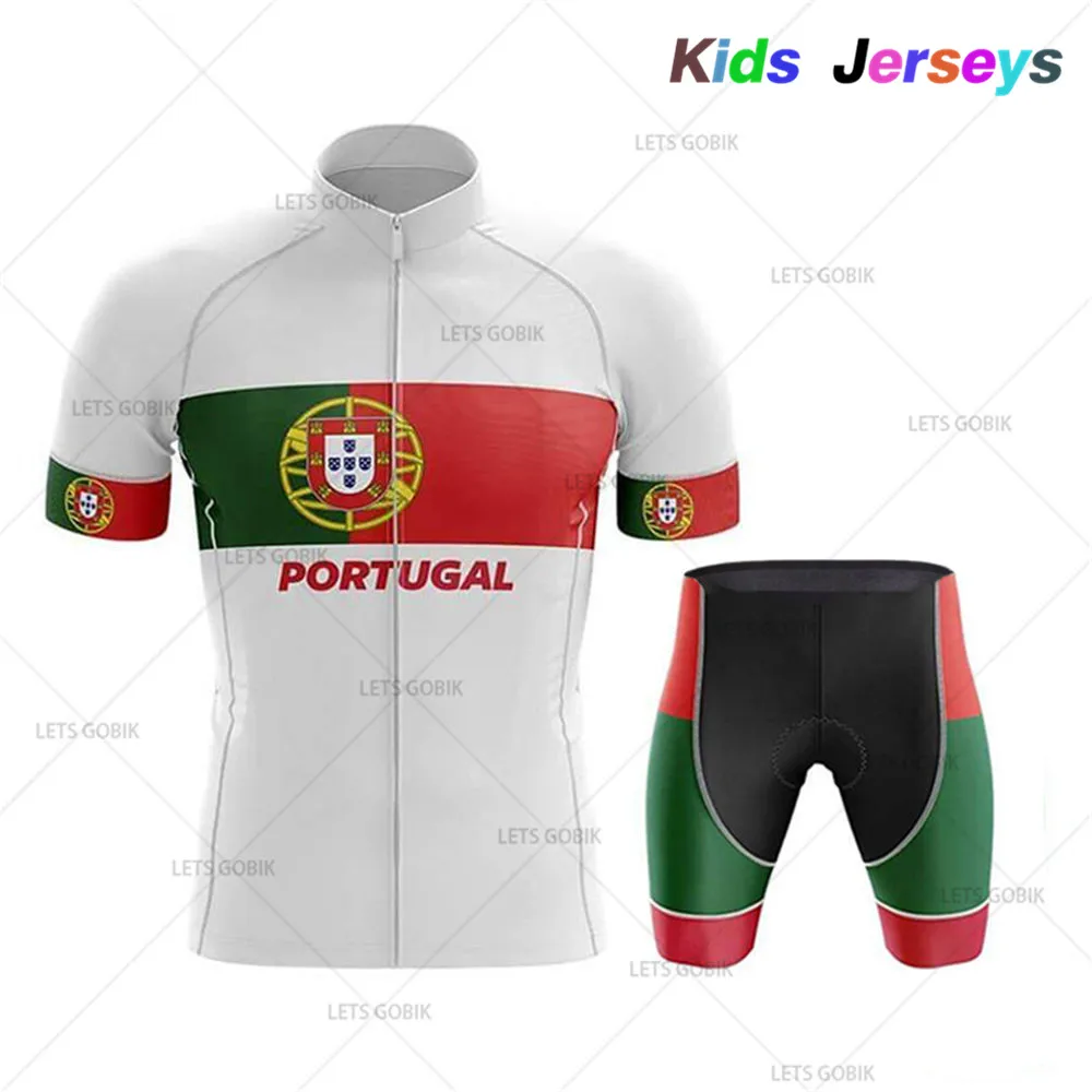 

2019 Portugal Kids Summer Cycling Jersey Set MTB Bicycle Cycling Clothing Mountain Bike Wear Clothes Maillot Ropa Ciclismo Green