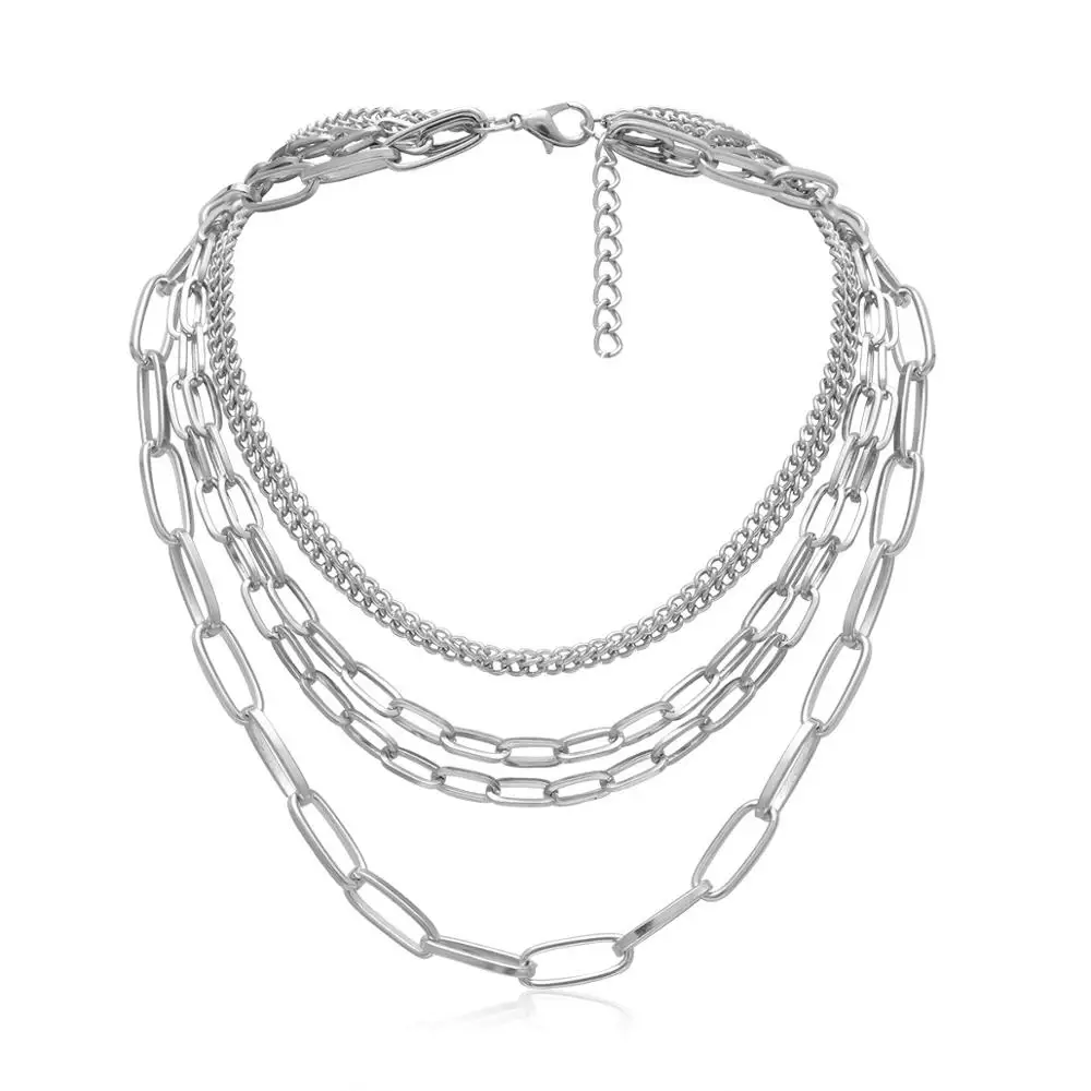 Готический массивный многоцепной Чокер-ожерелье в стиле панк-рок, массивное ожерелье для женщин, готические ювелирные изделия, Винтажное колье для женщин, модное ювелирное изделие