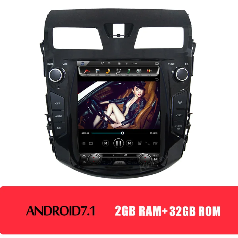 Android Car Radio KiriNavi вертикальный экран Tesla style 10," Android 8,1 автомобильный Радио gps навигатор для Nissan Teana автомобильный Dvd мультимедийный плеер 2013 - Цвет: Android Car Radio