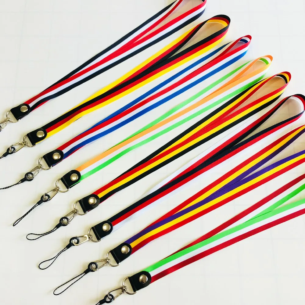

2 in 1 Striped Neck Lanyards Keychain Phone Holder Grip for Samsung/Huawei/Xiaomi/Redmi Wrist Strap Band for Sport Gym ID Card