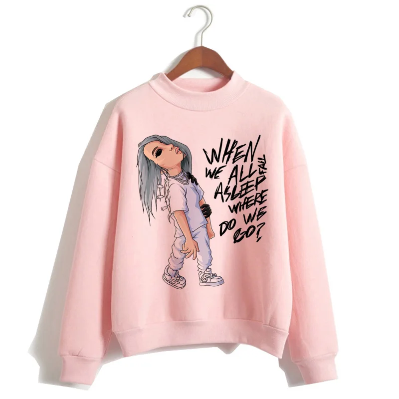 YY1119001-23 Billie Eilish, Женская толстовка с капюшоном большого размера, Harajuku, хип-хоп, Kawaii, 90 s, зимняя толстовка, Женская толстовка с забавным принтом для девочек - Цвет: YY1119001-23