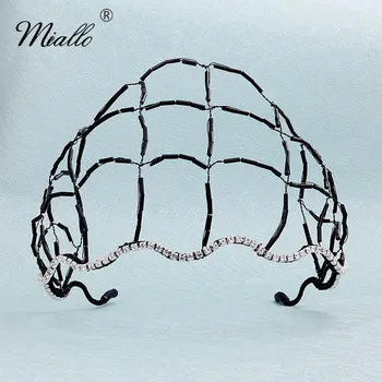 

Miallo 2019 Newest Black Reticulated Women Crown and Tiaras Wedding Hair Jewelry Accessories Austrian Crystal Bridal Headpieces