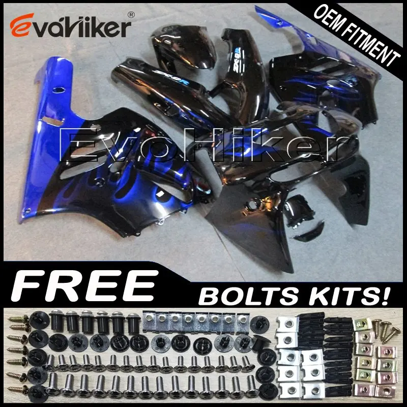 E Custom motorcycle plastic cover for ZX-9R 1994-1997 ABS motor panels silver blue+gifts - Цвет: E